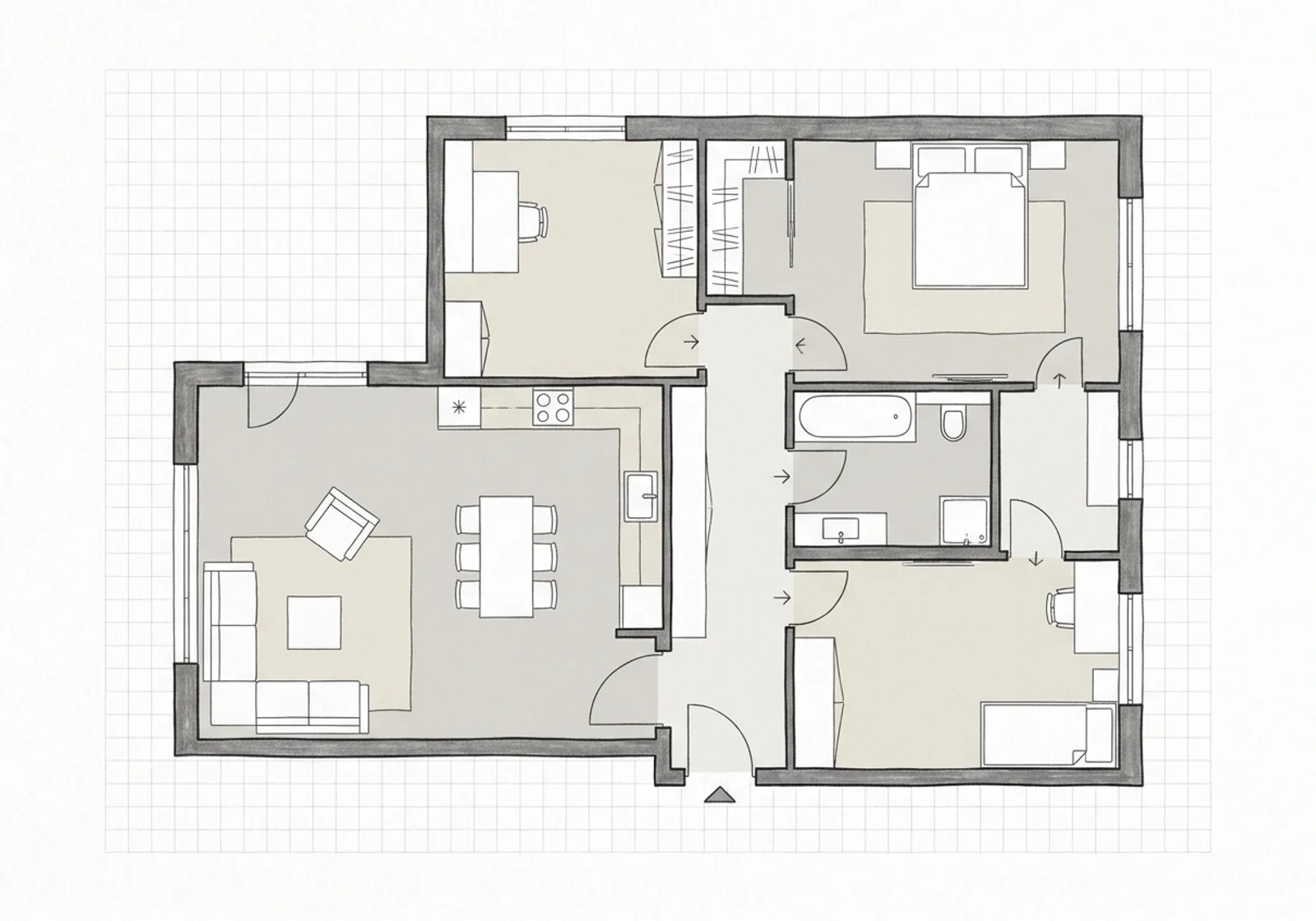 Floor plan with room areas